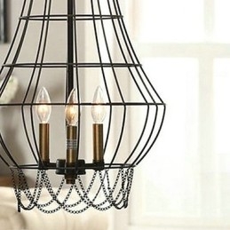 Country Mini Style Painting Metal Pendel Light