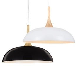 Mini kunstnerisk pendel 1 lys moderne enkelhed sort hvid finish aluminium & træ droplight