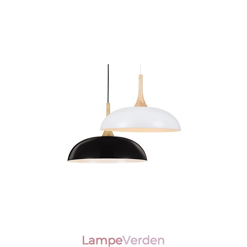 Mini kunstnerisk pendel 1 lys moderne enkelhed sort hvid finish aluminium & træ droplight
