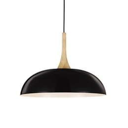 Mini kunstnerisk pendel 1 lys moderne enkelhed sort hvid finish aluminium & træ droplight