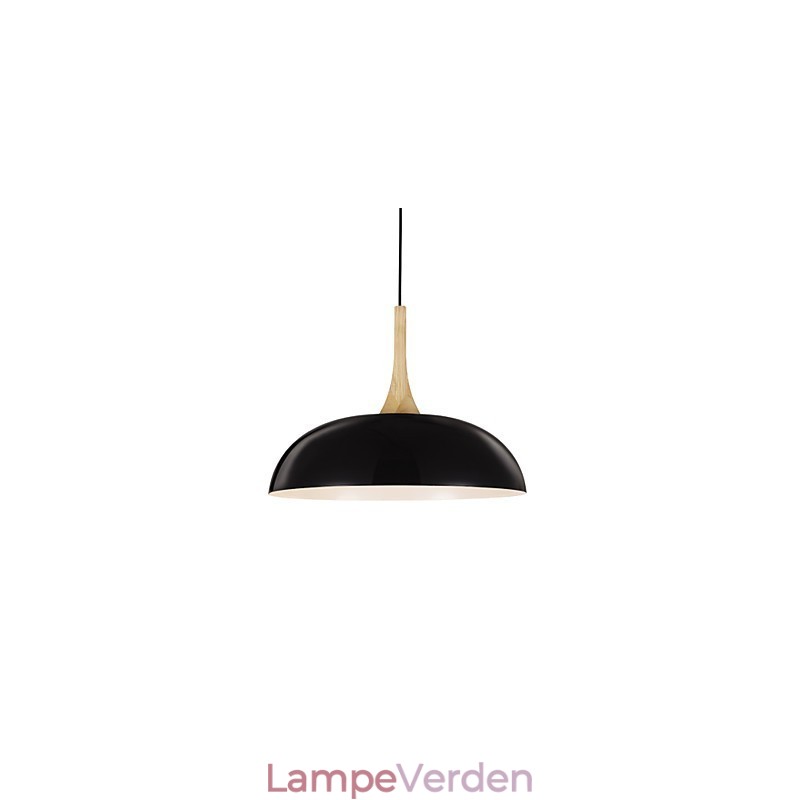 Mini kunstnerisk pendel 1 lys moderne enkelhed sort hvid finish aluminium & træ droplight