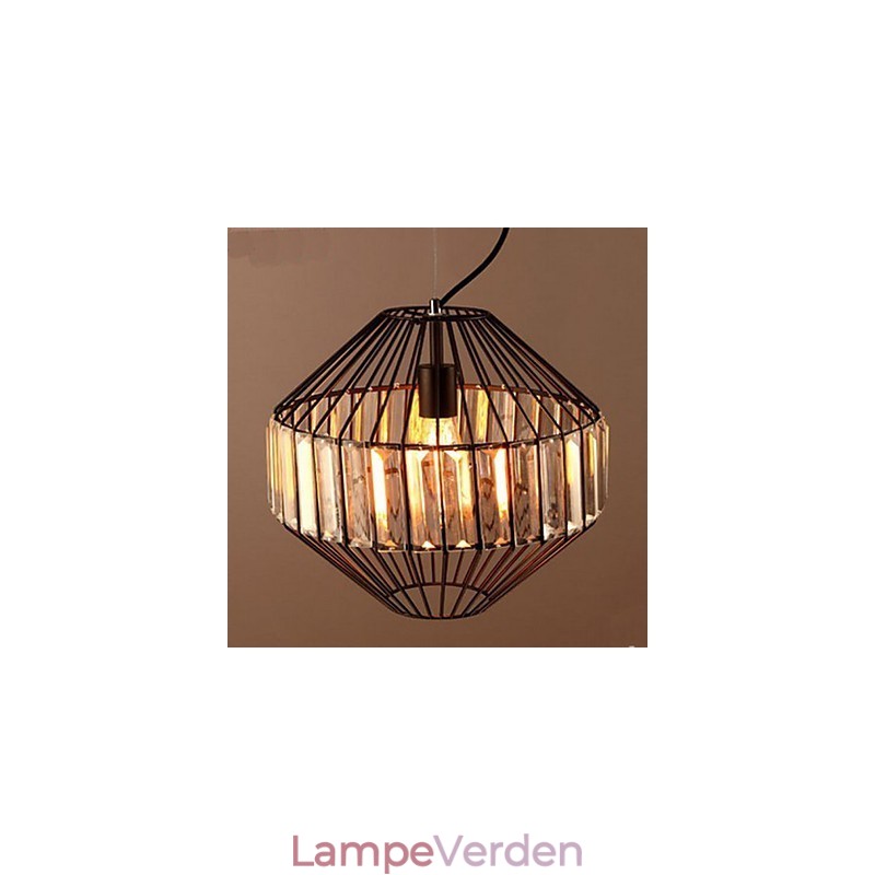 Vintage smedejern fuglebur krystal lysekrone lysekrone