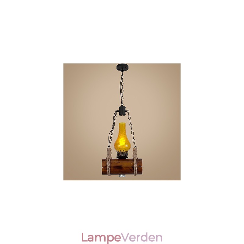 Bar Of The Retro Solid Wood Single Head Pendant