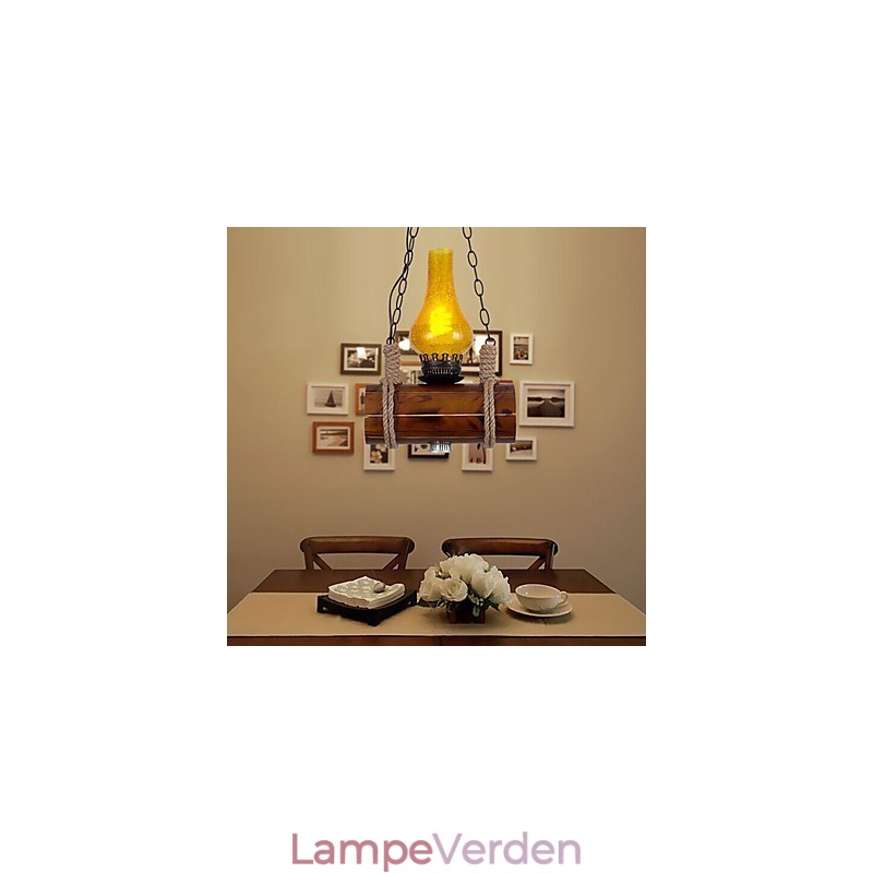 Bar Of The Retro Solid Wood Single Head Pendant