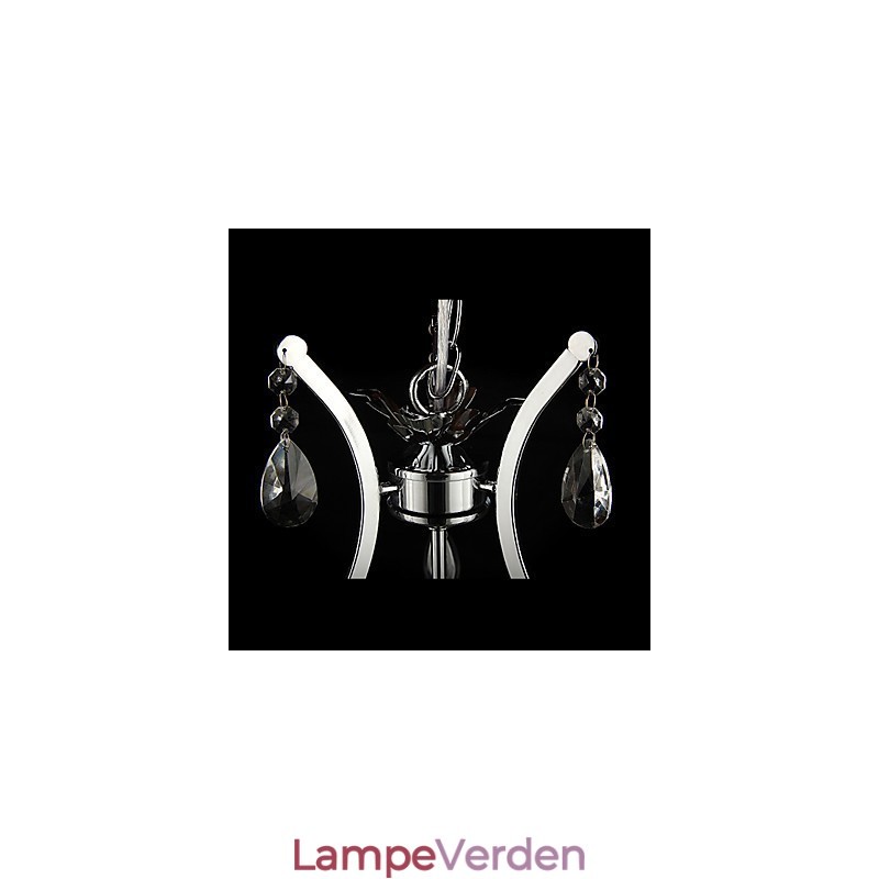 Krystal lysekrone med 3 lys i metal