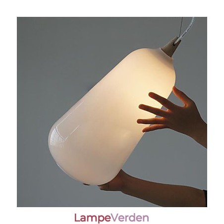 Mælkehvid glasflaske Pendel Natural Curve Mælkehvid glasflaske Pendel Natural Curve