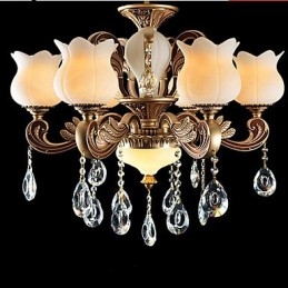Europæisk Crystal Pendel og luksuriøs lampe