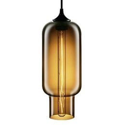 70W moderne glaspendel i brunt bobledesign