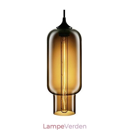 70W moderne glaspendel i brunt bobledesign 70W moderne glaspendel i brunt bobledesign