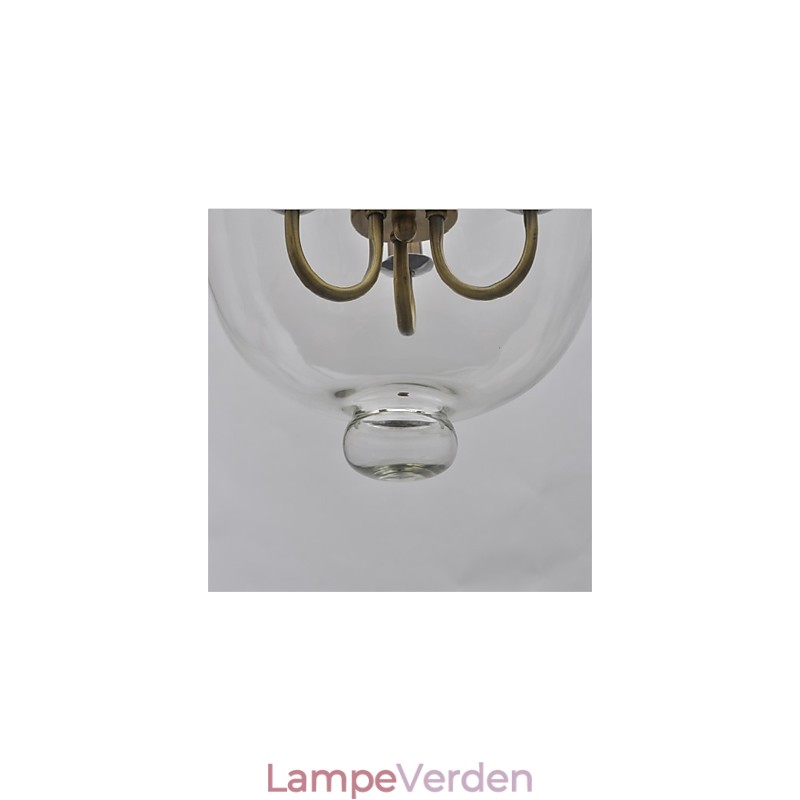 Amerikansk land Vintage lysekrone af glas med tempelklokke