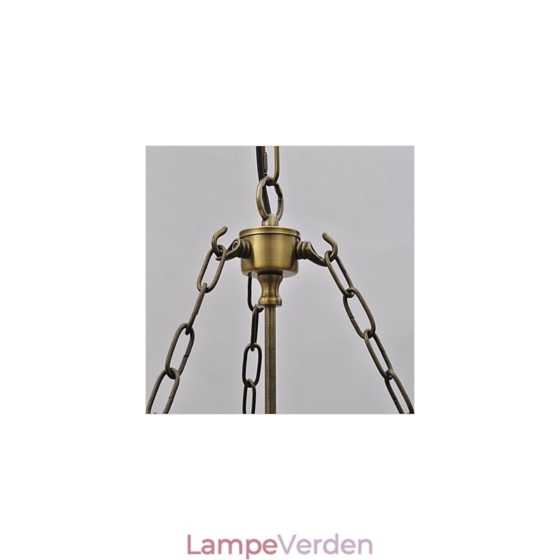 Amerikansk land Vintage lysekrone af glas med tempelklokke