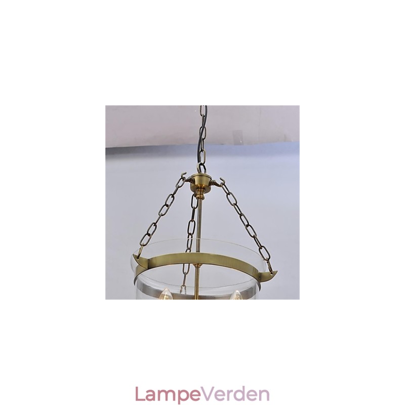 Amerikansk land Vintage lysekrone af glas med tempelklokke