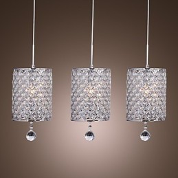 Moderne moderne Crystal Chrom Metal Pendellampe