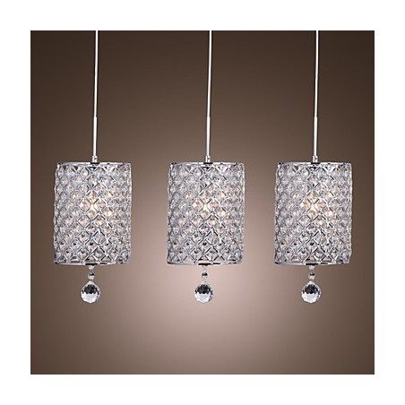 Moderne moderne Crystal Chrom Metal Pendellampe