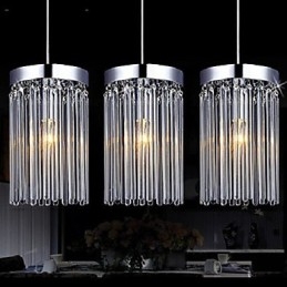 Moderne 3 lys pendel med glasstang