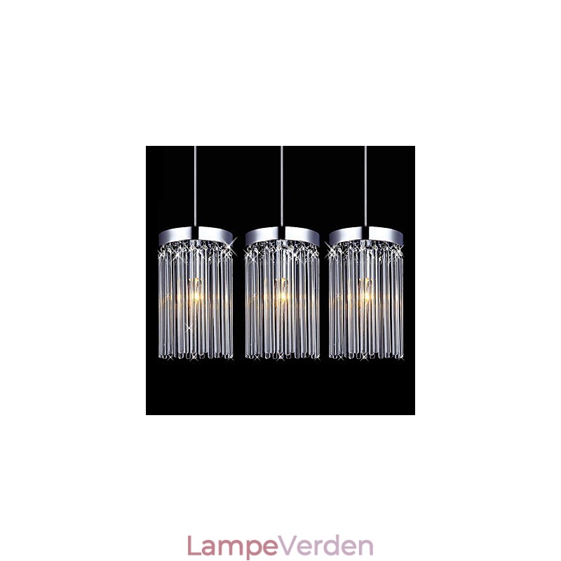 Moderne 3 lys pendel med glasstang