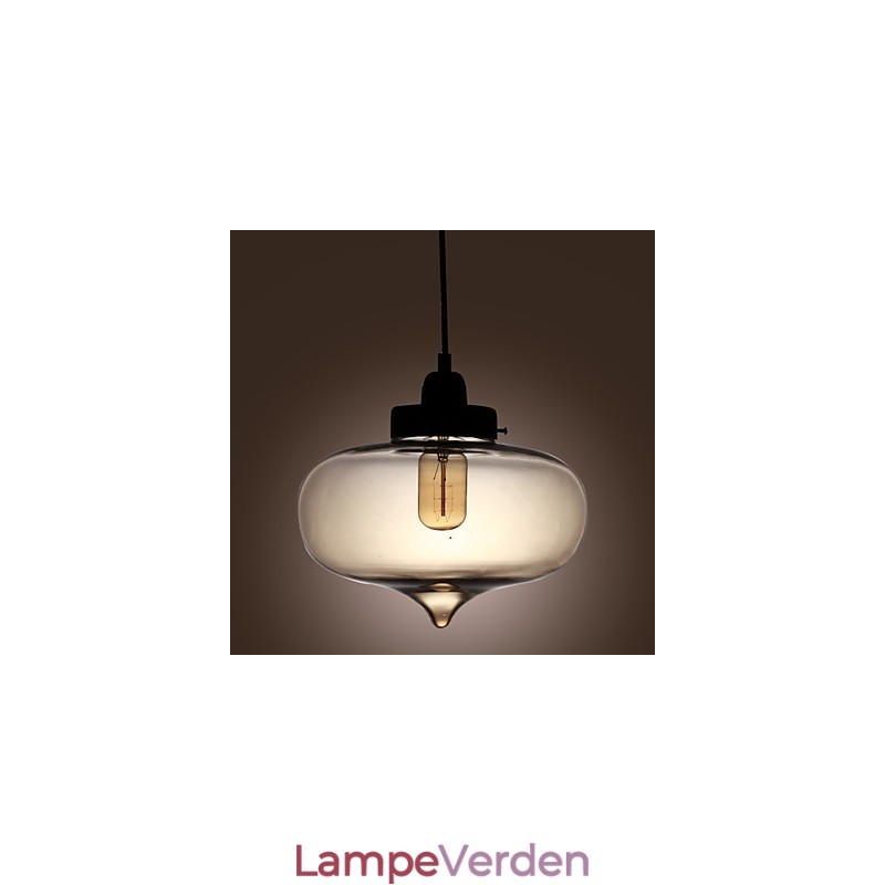 Gennemsigtig glaspendel i brunt bobledesign