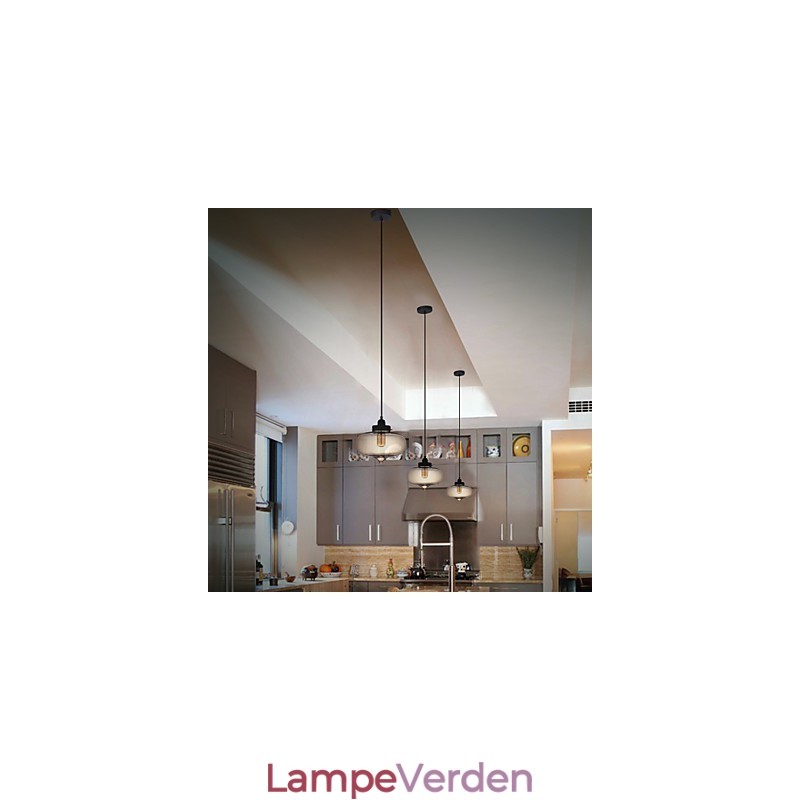 Gennemsigtig glaspendel i brunt bobledesign