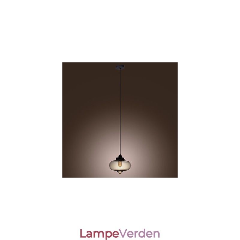 Gennemsigtig glaspendel i brunt bobledesign