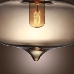 Gennemsigtig glaspendel i brunt bobledesign