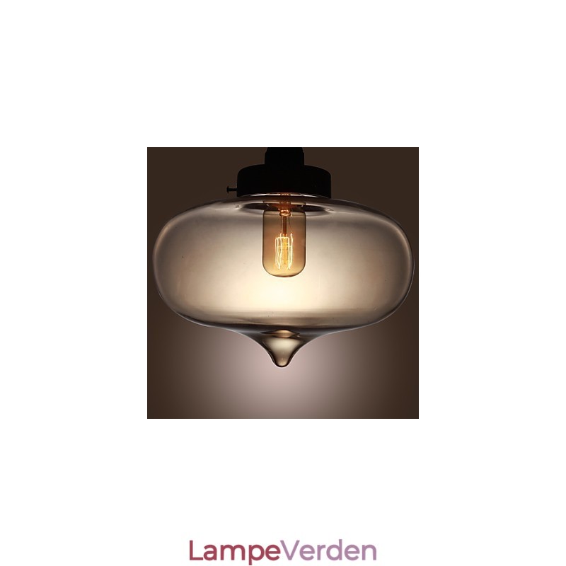 Gennemsigtig glaspendel i brunt bobledesign