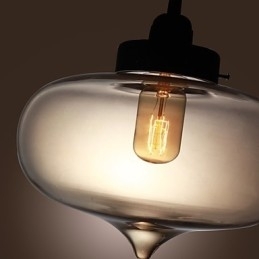 Gennemsigtig glaspendel i brunt bobledesign