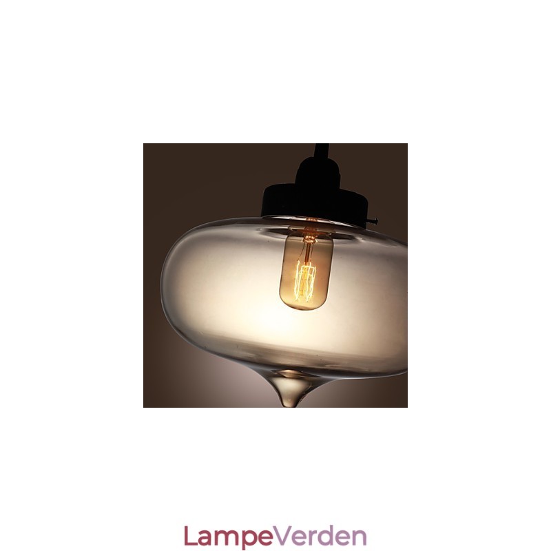 Gennemsigtig glaspendel i brunt bobledesign