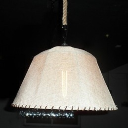 North American Style Retro 1 lys vedhæng i stof skygge