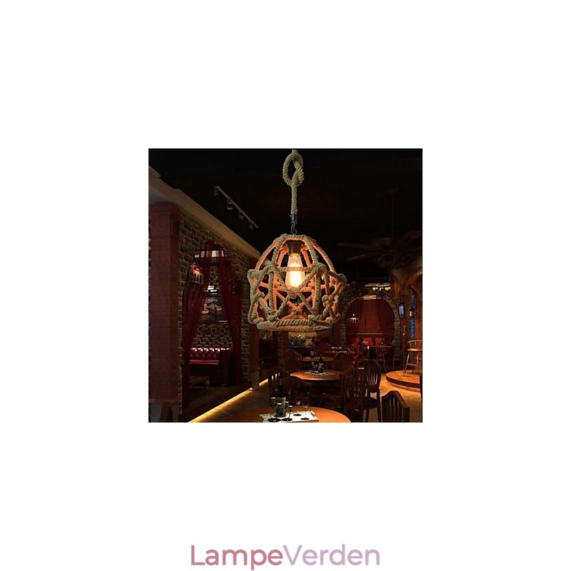Amerikansk land vintage jern lysekrone industriel hamp