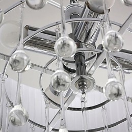 Moderne Crystal 4 lys pendel med sort skærm