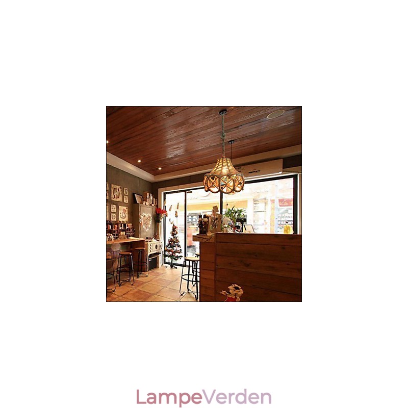 Amerikansk land vintage jern lysekrone industriel hamp