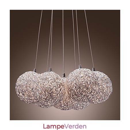 Moderne pendel i aluminium med 7 lys Moderne pendel i aluminium med 7 lys