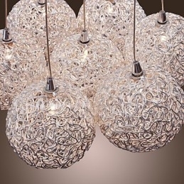 Moderne pendel i aluminium med 7 lys