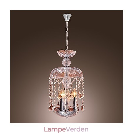 Moderne krystal pendel med 3 lys i glasskærm Moderne krystal pendel med 3 lys i glasskærm