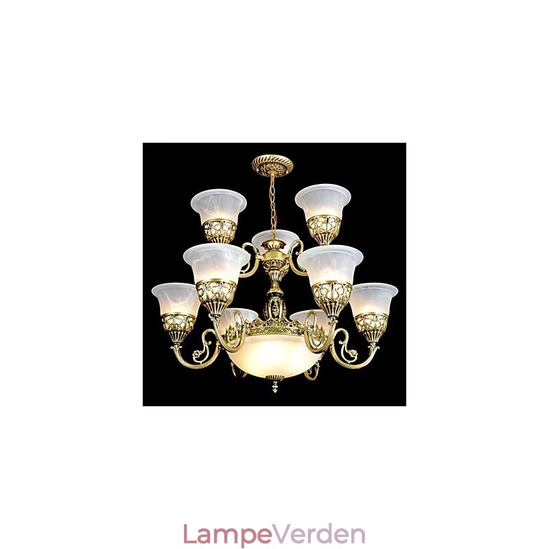 Traditionel klassisk vintage retro bronze metal lysekrone