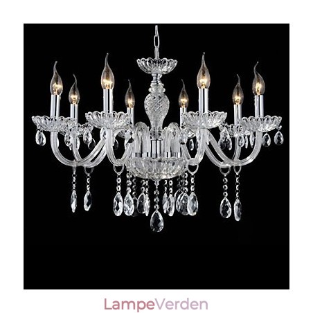 8 Lys Paladsets stil Glaslysekrone med stearinlys 8 Lys Paladsets stil Glaslysekrone med stearinlys