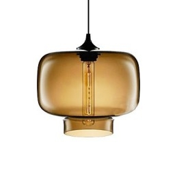 70W moderne glas pendel i brunt transparent flaskedesign
