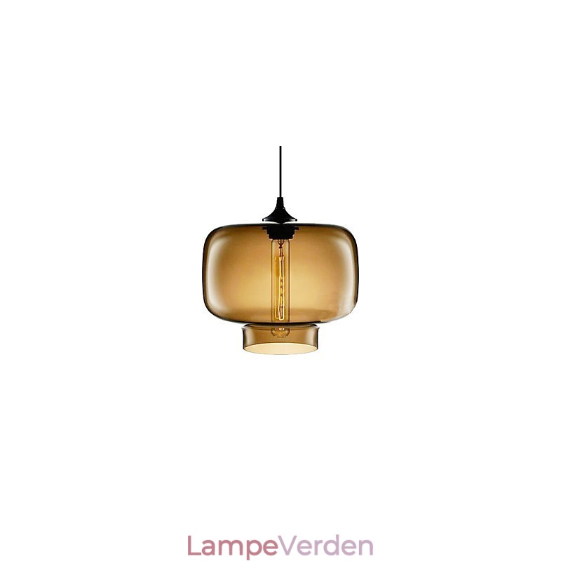 70W moderne glas pendel i brunt transparent flaskedesign