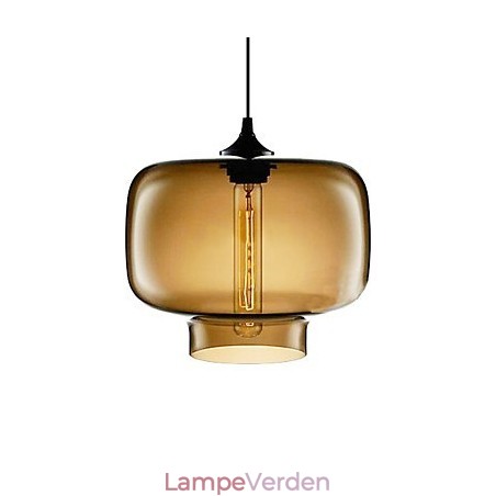 70W moderne glas pendel i brunt transparent flaskedesign