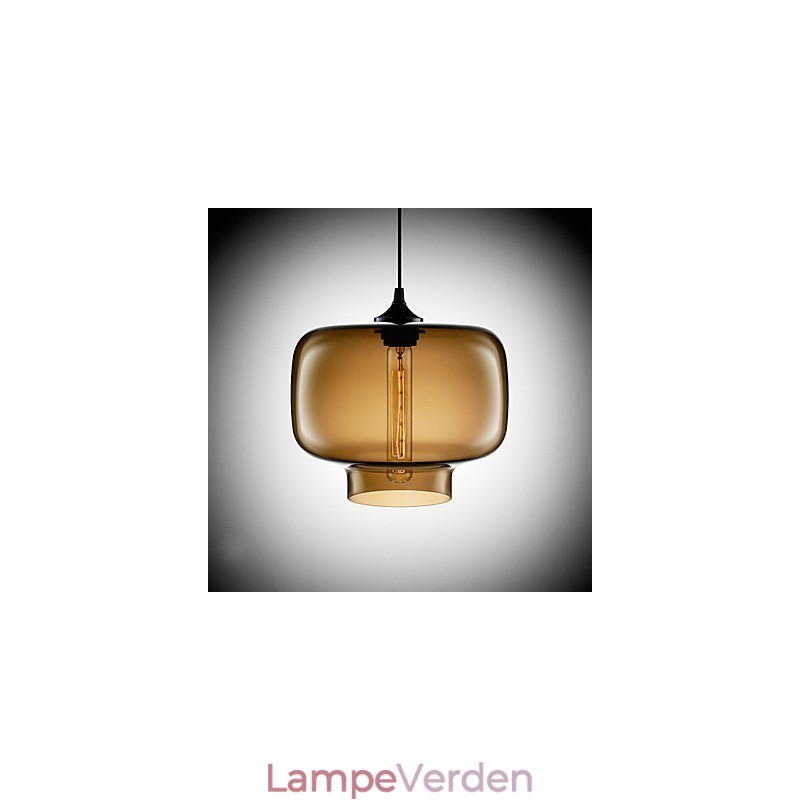 70W moderne glas pendel i brunt transparent flaskedesign