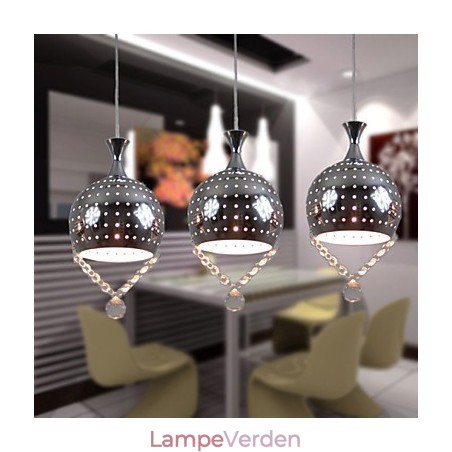 3 hoveder pendel lys krystal moderne moderne metal 3 hoveder pendel lys krystal moderne moderne metal