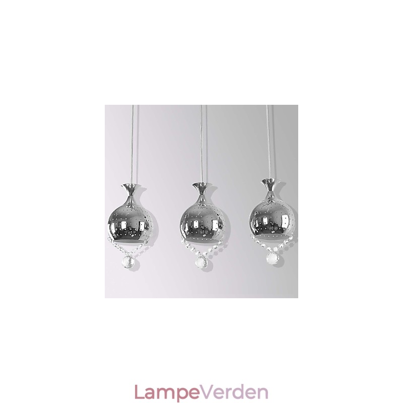 3 hoveder pendel lys krystal moderne moderne metal