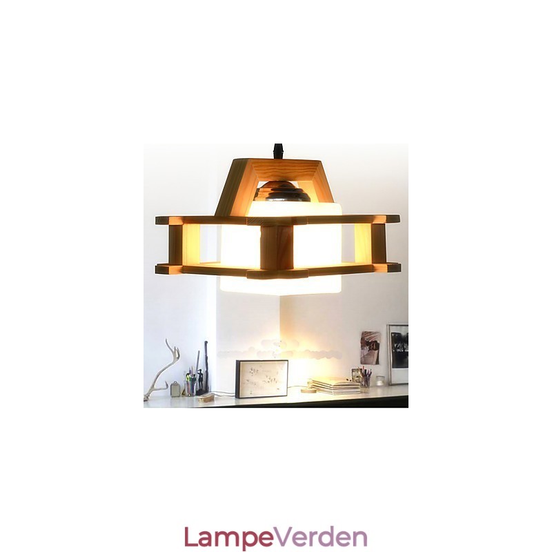 Massiv træ lampe