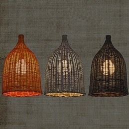 Rattan Lysekrone Lysekrone Lysekrone Creative Retro Rattan lampe