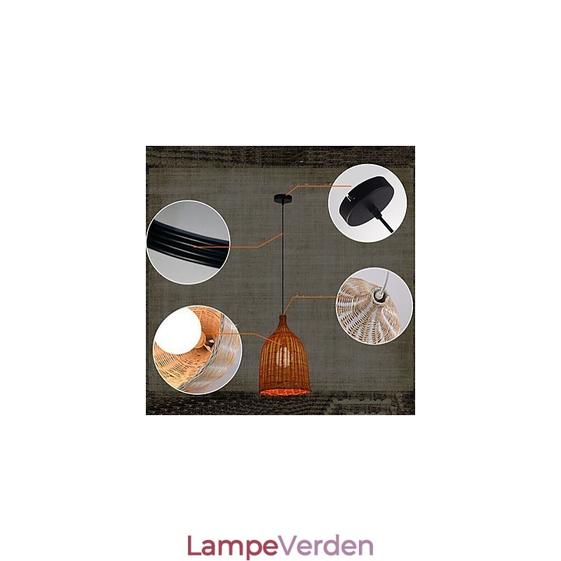 Rattan Lysekrone Lysekrone Lysekrone Creative Retro Rattan lampe