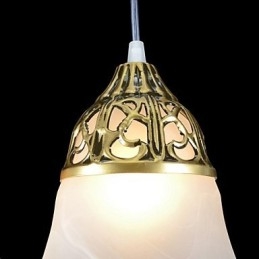 Bronze Pendel Tre lys Moire Glas European Classic