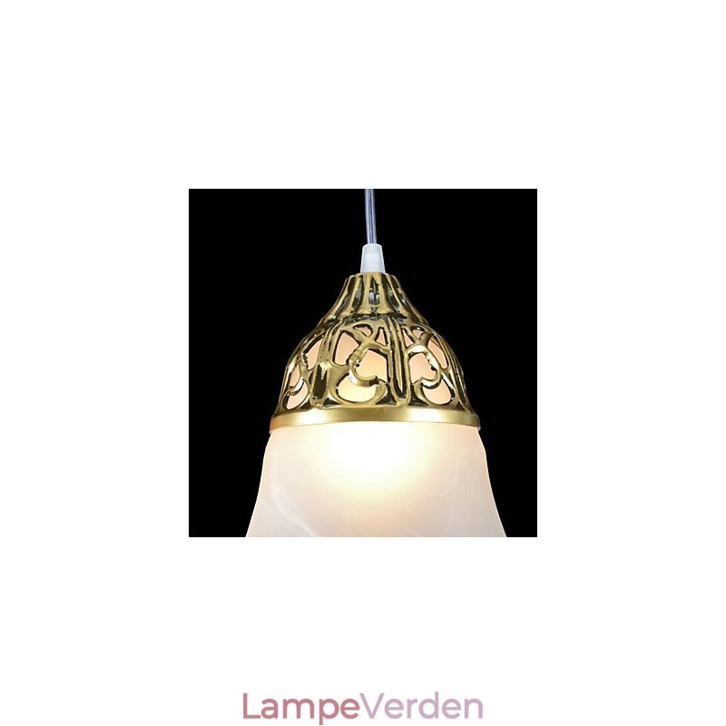 Bronze Pendel Tre lys Moire Glas European Classic