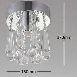 Moderne Crystal 1 Lights Flush Mount i kroneform
