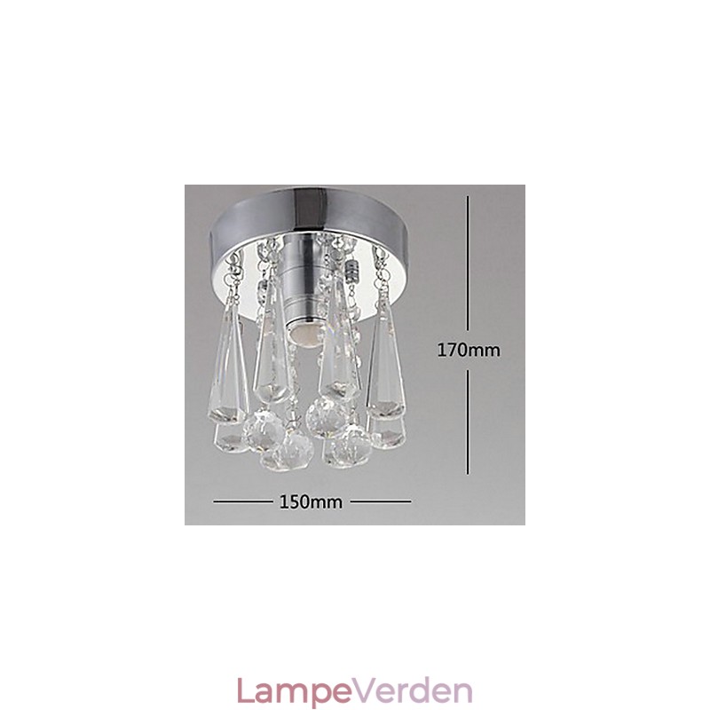 Moderne Crystal 1 Lights Flush Mount i kroneform