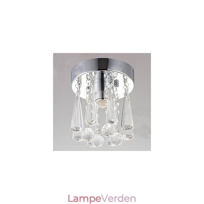 Moderne Crystal 1 Lights Flush Mount i kroneform